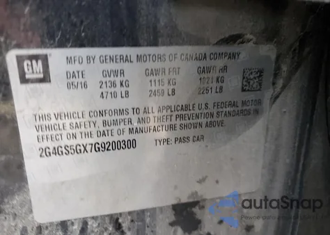 2016 Buick Regal Premium из США, поврежденный, VIN 2G4GS5GX7G9200300